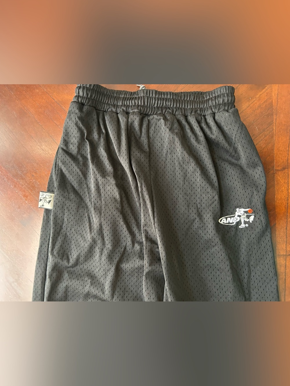 And1 Black Mesh Kids Joggers with Small Logo size L(14-16) vintage - Picture 3 of 7
